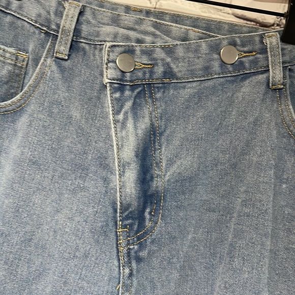 Offset Button Vintage Fit Denim y2k - Picture 2 of 12